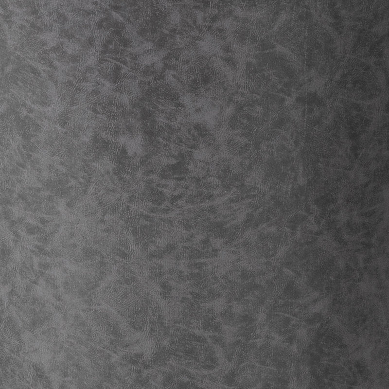 Repose-pieds rond avec couvercle en bois Tatja, Similicuir gris