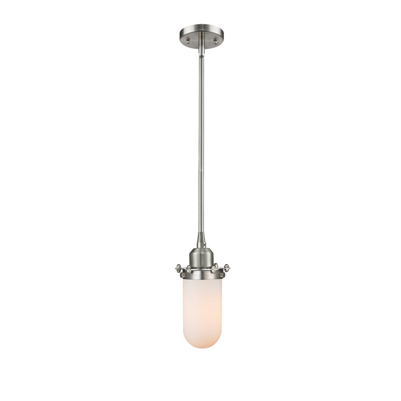 Luminaire suspendu géométrique 1 lumières simple Scotia, DEL, Blanc mat, Nickel satiné brossé