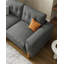 Couches pour le salon, canapé rembourré en tissu moderne capitonné avec accoudoir carré et 4 pieds en bois massif pour 2 coussins décoratifs