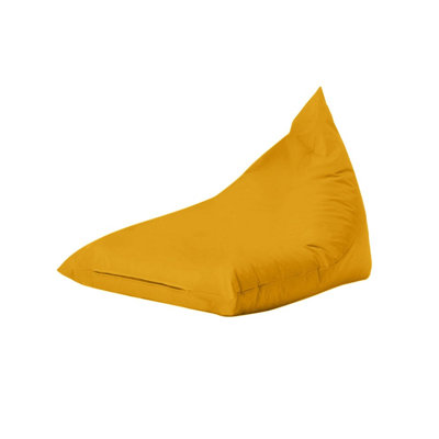 Fauteuil à billes jaune de qualité supérieure, 57,1 po x 13,8 po x 35,4 po | 100% polyester imperméable, 100% mousse de styromousse originale | Système de double fermeture à glissière dissimulée, supportant jusqu'à 440 lb | Conception moderne et moderne pour la détente en plein air