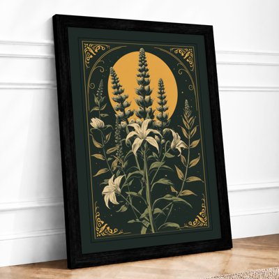 Golden Study Botanical - Framed Print