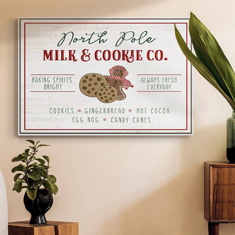 Toile tendue avec châssis Milk and Cookie, H 17 po x l 25 po x P 2 po, Blanc