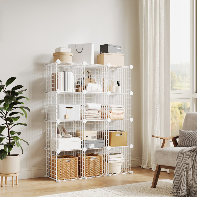 95cm W Metal Shelving Unit, White