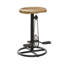 Tabouret de comptoir en métal brun avec pédales