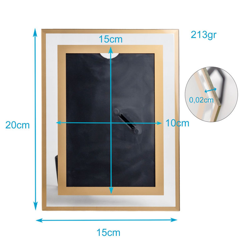 Agniprava Glass Picture Frame, Gold colours