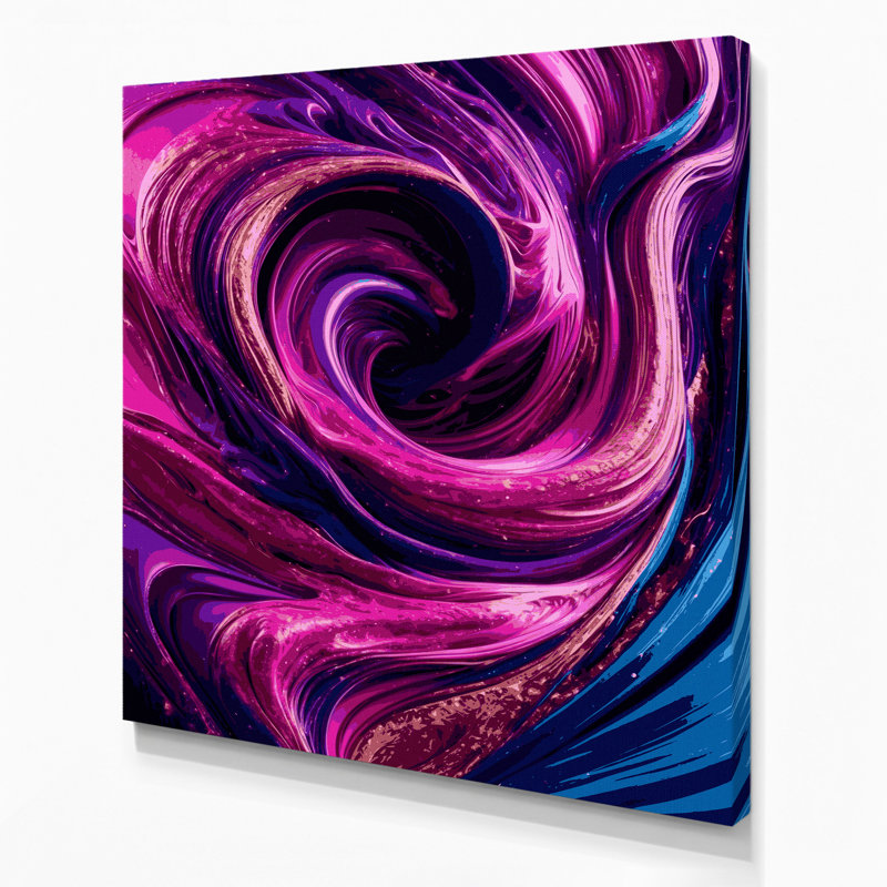 Abstrait art fluide sur toile mauve 39, H 8 po x l 8 po