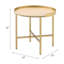 Table de chevet en métal doré avec plateau en chêne résistant et polyvalente