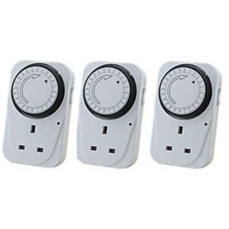 3pc 24 Hour Plug In Timer Socket Set
