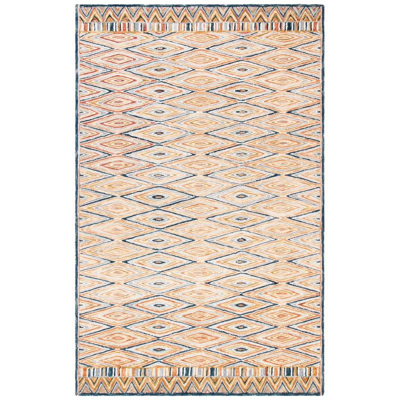 Tapis doré / rouille en laine touffeté à la main Seyler, Rectangle 3 pi x 5 pi