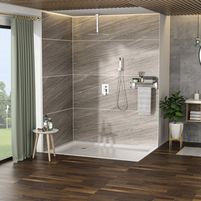 10 Inch Square Shower Head - Dual In With Ceiling Mount, Handheld And Rainfall For Comfort Mount System Finish -Balanced Valve
