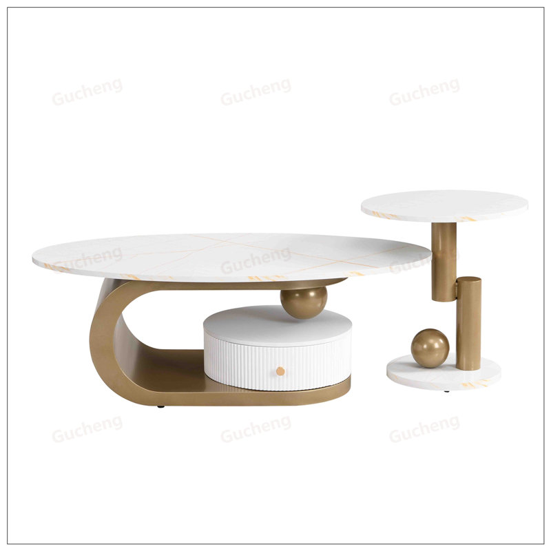 Ensemble de 2 tables basses Modern Modern, Blanc