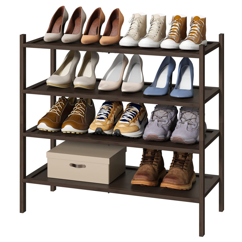 16 Pair Shoe Rack, Brown