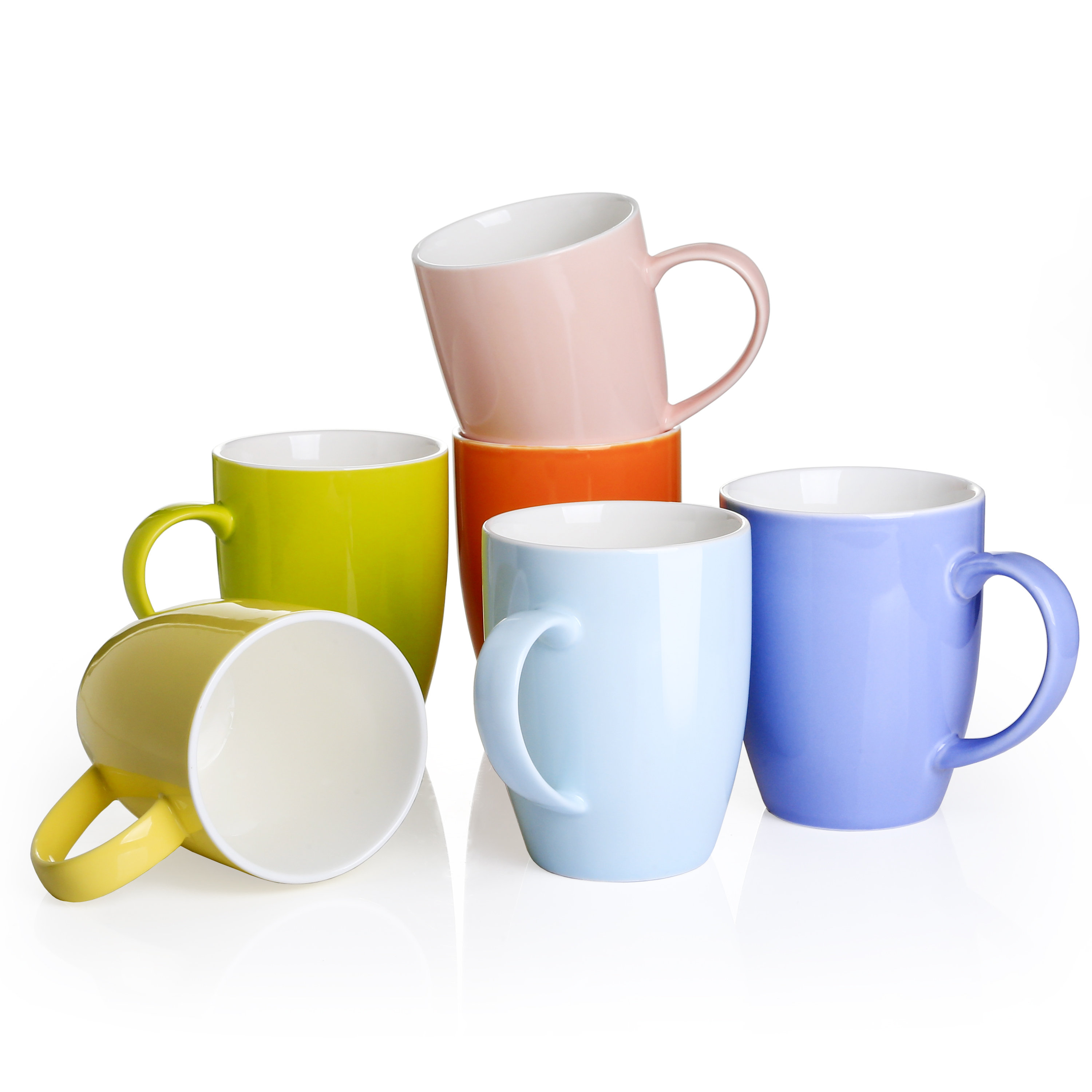 MALACASA Blance Mugs Set of 6