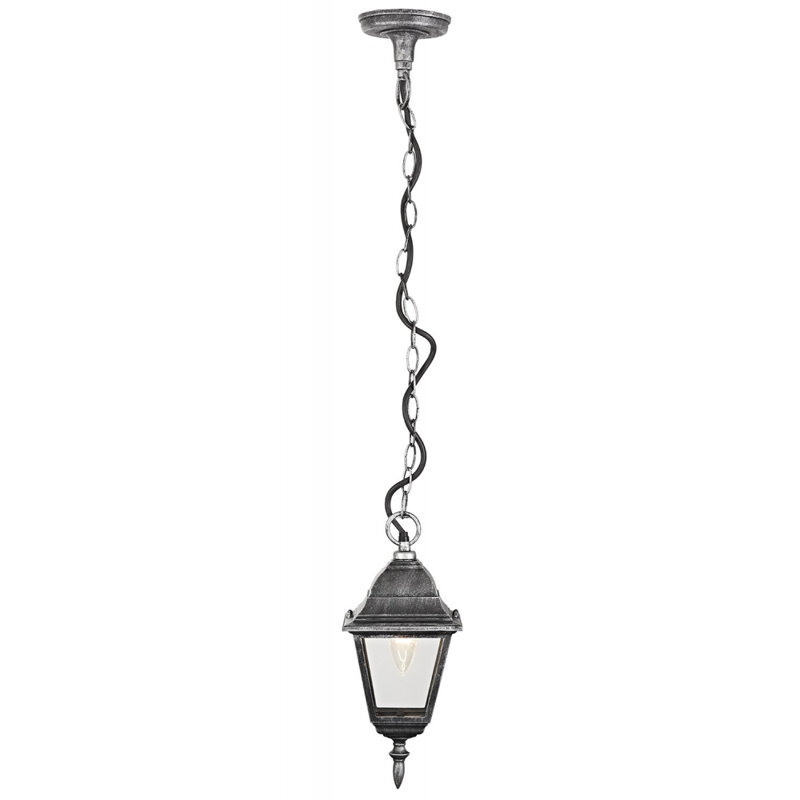Alyssa Cast Aluminium IP44 Outdoor Hanging Lantern, Silver