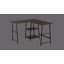 Bureau d'ordinateur, bureau personnel, coin, tablettes de rangement, forme en L, travail, ordinateur portable, métal-2132009785