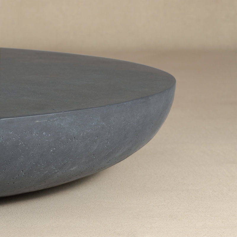 Table basse ronde moderne 40 "en oxyde de magnésium, Noir