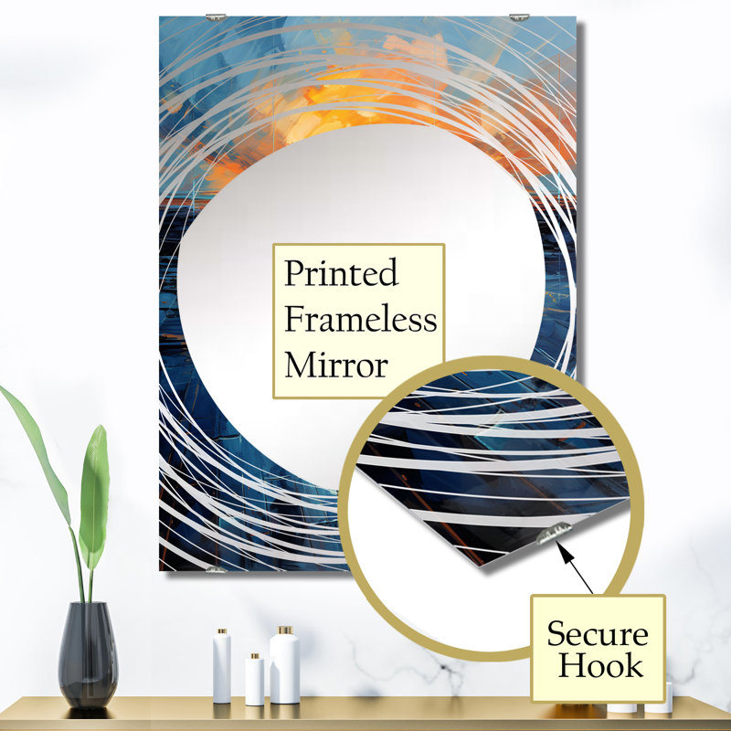 Lauer - Miroir mural décoratif à panneaux solaires MIR136019, 40 po x 30 po