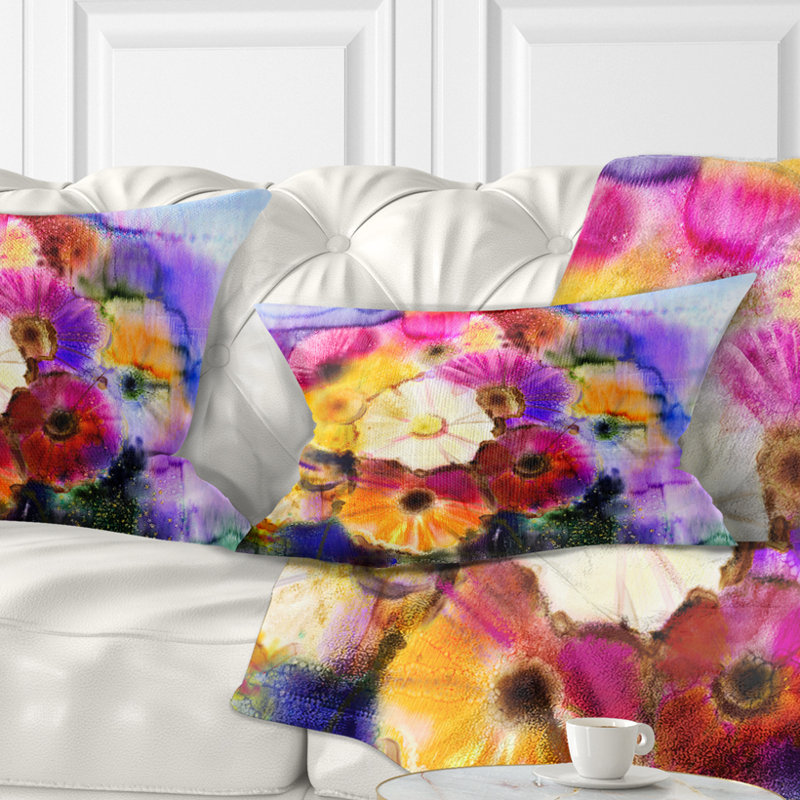 Coussin lombaire floral de fleurs en cascade