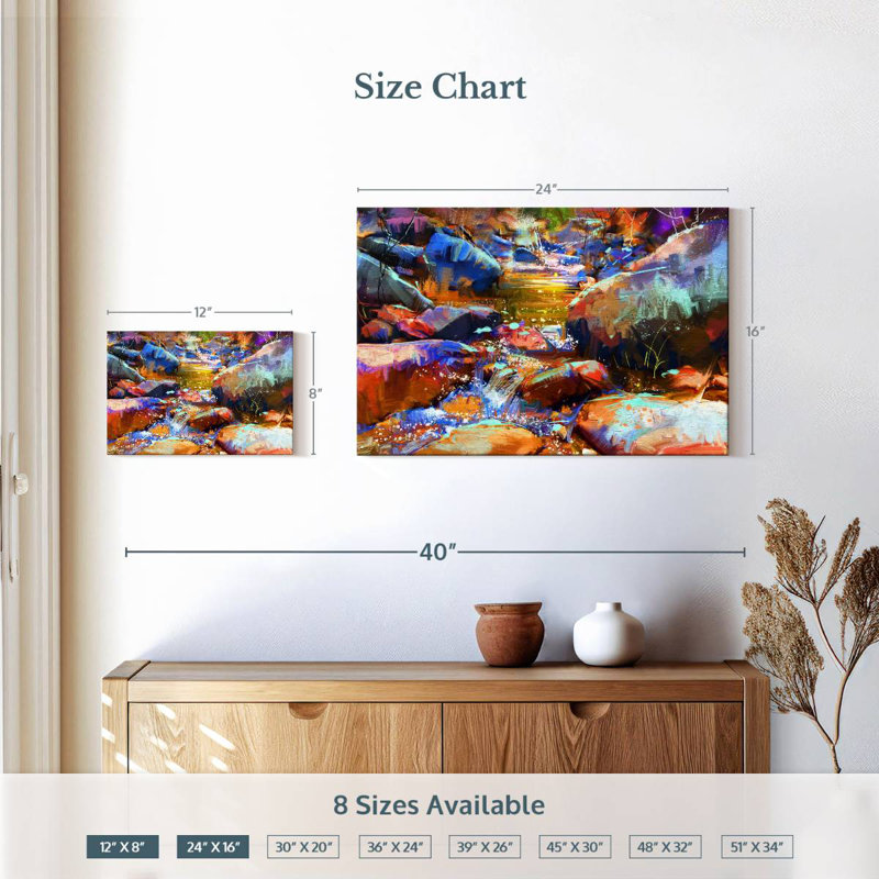 Avery Vibrant Wilderness Stream, 16" H x 24" W