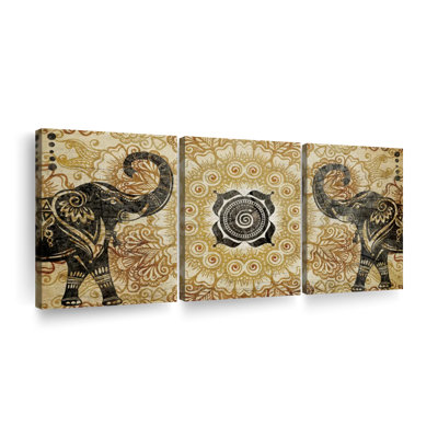 " Elephant Lotus Mandala " by NirvanaDesigns 3 - Pieces