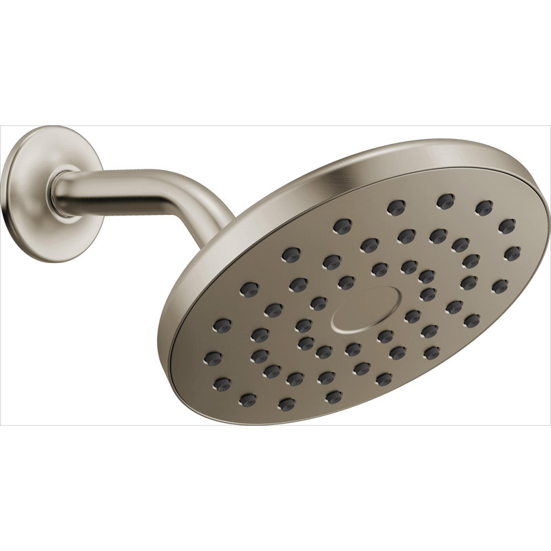 PivotPro Rain Showerhead, Single Setting 7 Inch Round Shower Head 2.5 GPM Stainless, Lumicoat® Stainless