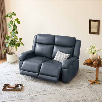 Zachery Genuine Leather Power Reclining Sofa