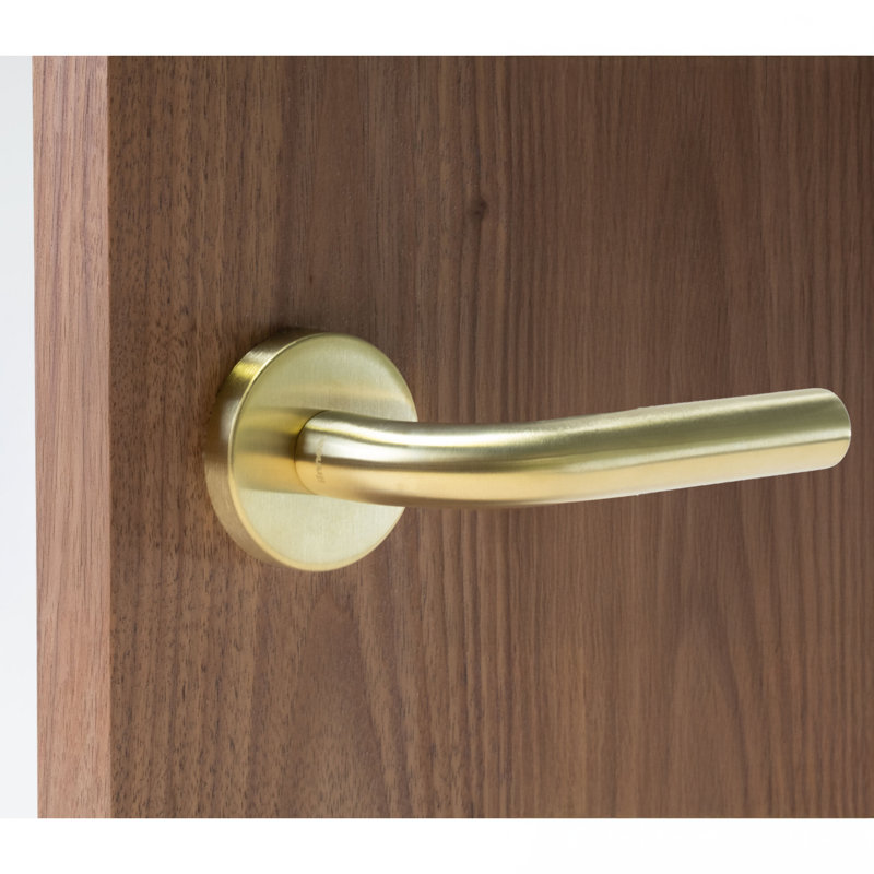 Full Double Dummy Door Lever Set, Satin Brass, Round
