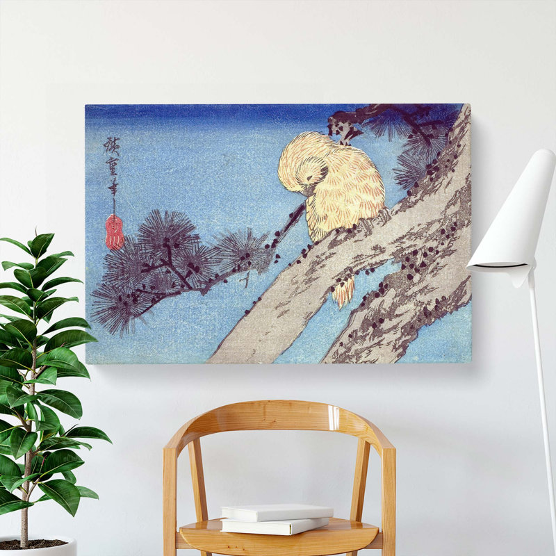 Owl And Pine Branch by Utagawa Hiroshige - Wrapped Canvas, 40cm H x 60cm W x 3cm D