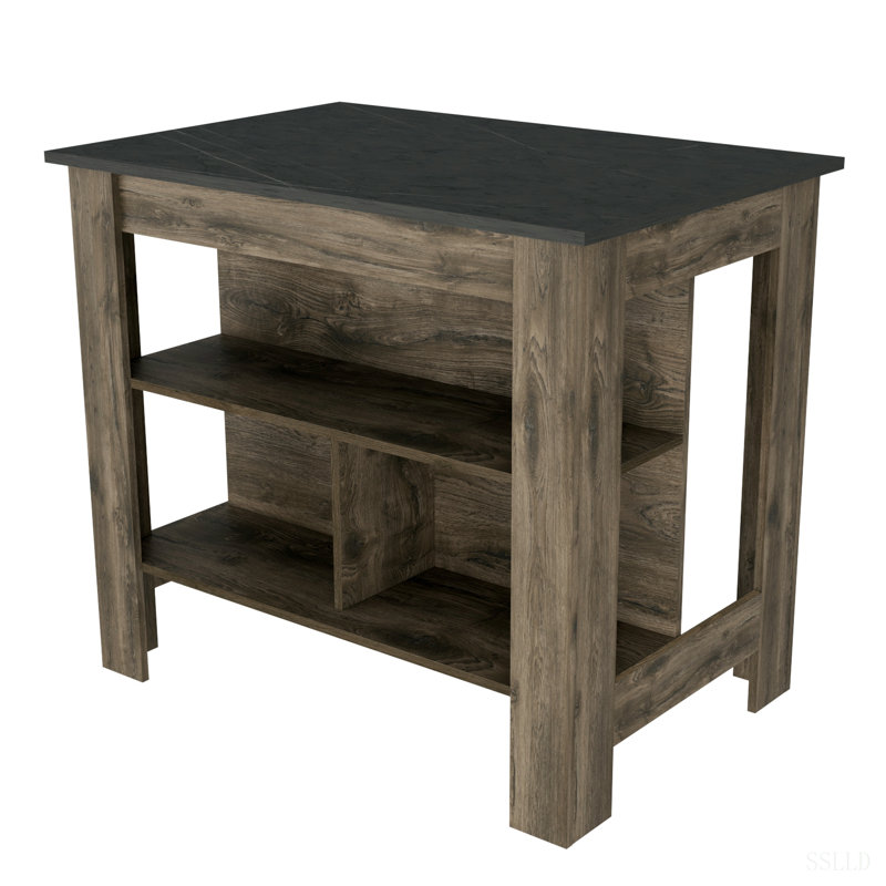 Îlot de cuisine, trois tablettes