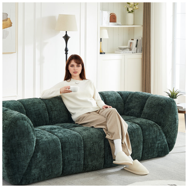 Canapé en chenille moderne Cloud, Vert