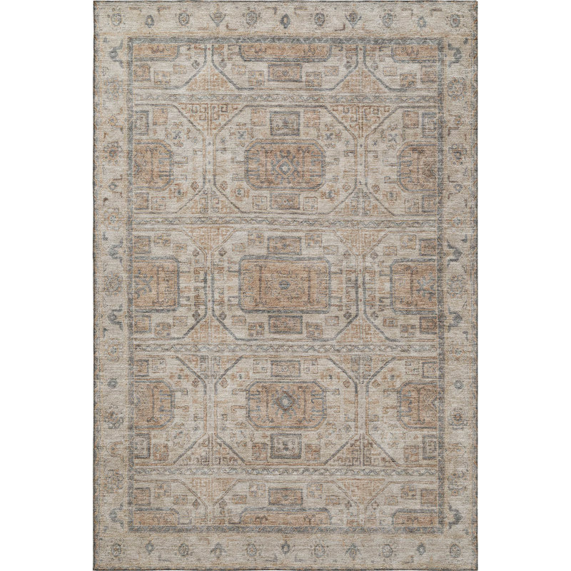 Premium Machine Washable Tara Border Rug, Rectangle 5' x 7'6"