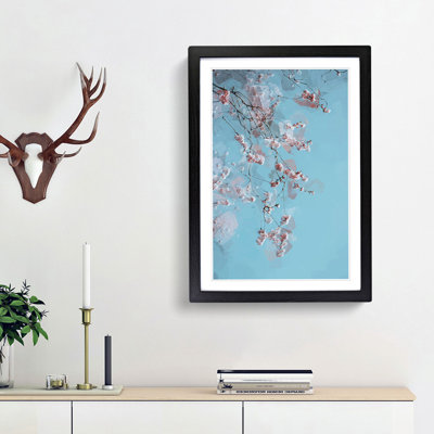Beautiful Pink Cherry Blossom in Abstract - Picture Frame Graphic Art Print