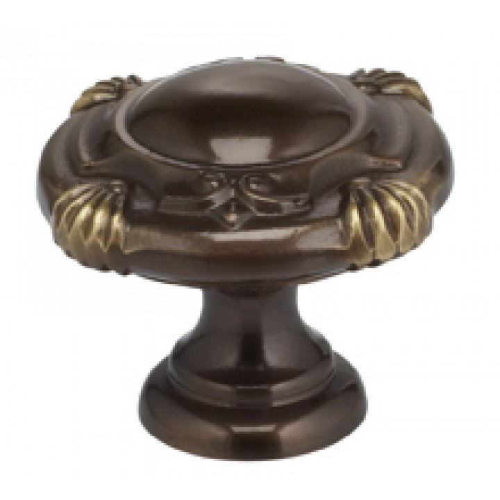 Ornate Mushroom Knob, 1.19" H x 1.19" W x 1.13" D, Shaded Bronze