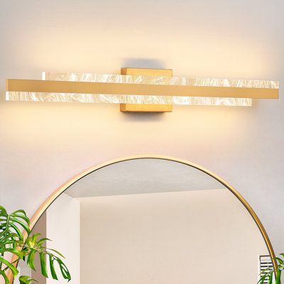 32" Dimmable LED Smoked Acrylic Shade Bath Bar Aluminum Vanity Light Fixture
