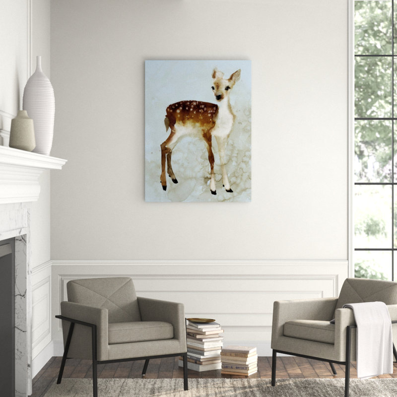 Forest Fawn I Print by Emma Brooks, 48" H x 36" W x 1.5" D, Glass Coat