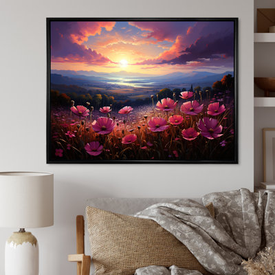 «Pink Crimson Flower S Embrace II», reproduction sur toile