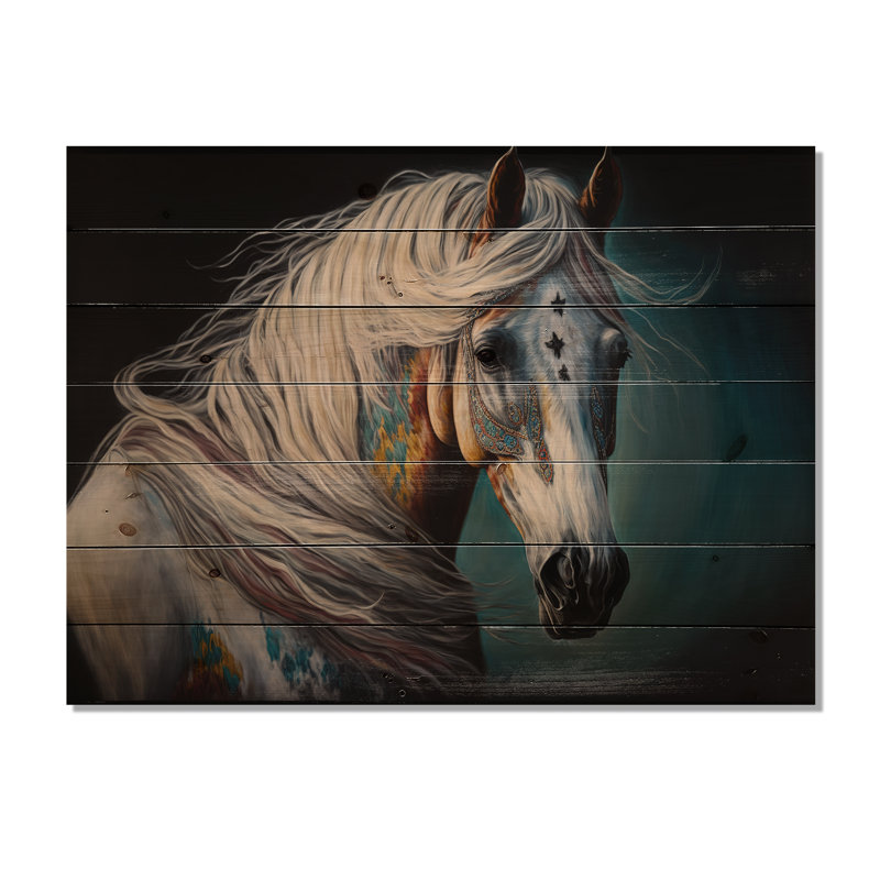 Ivoire - reproduction d'animaux sur bois de pin naturel, H 34 po x l 44 po
