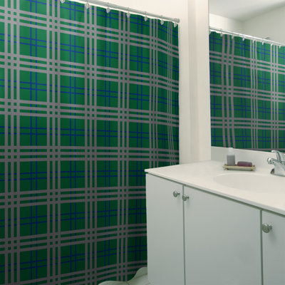 Plaid Shower Curtain Set