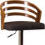 Tabouret de bar pivotant réglable avec dossier en bois