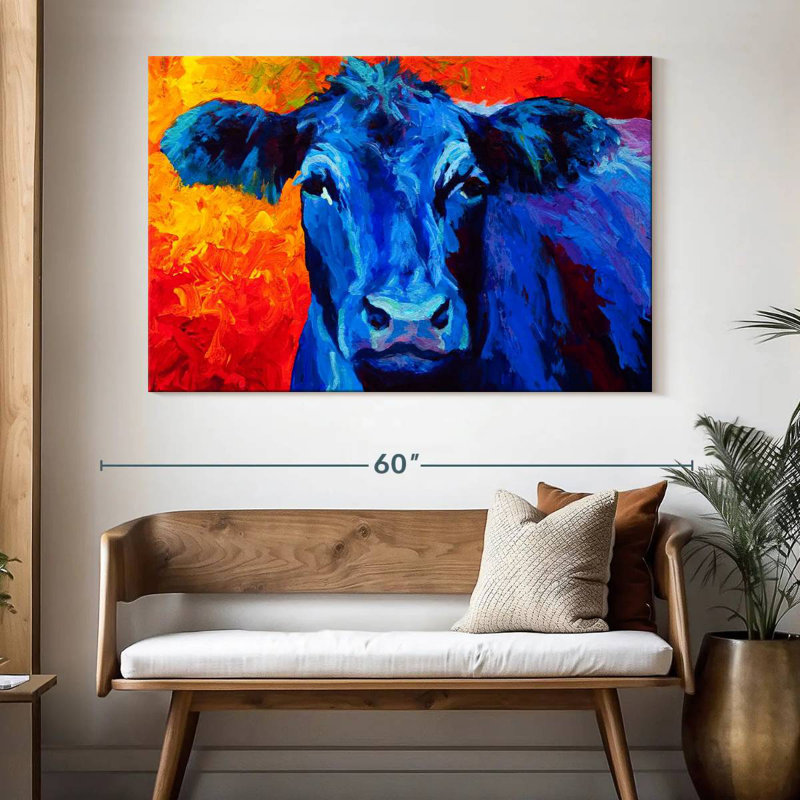 Brampt Blue Cow, 34" H x 51" W