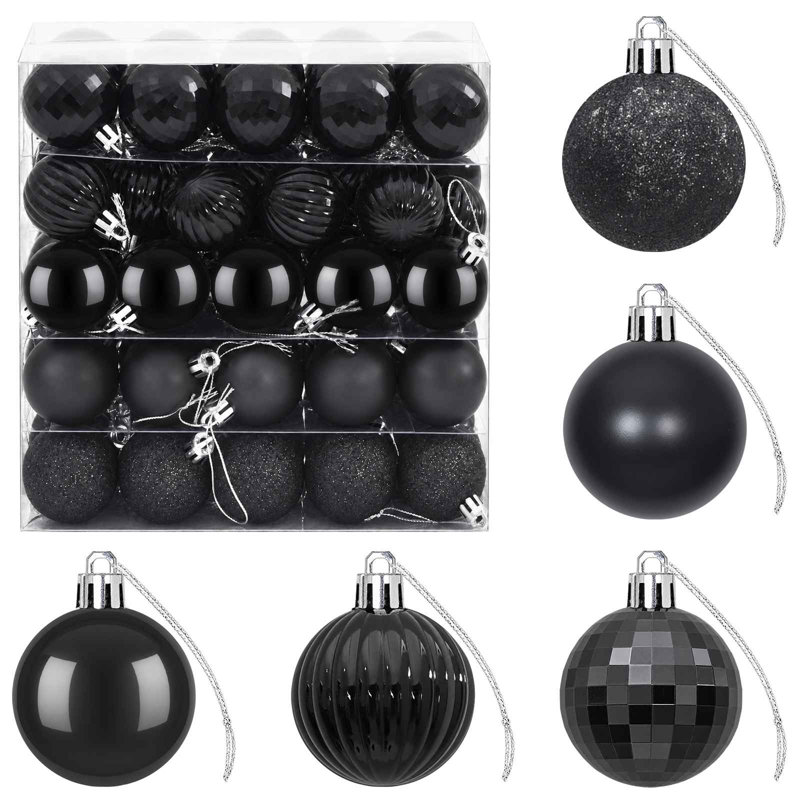 4cm Polystyrene Bauble, Black