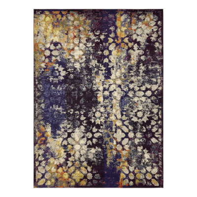 Dimonetta Washable Abstract Indoor Rug