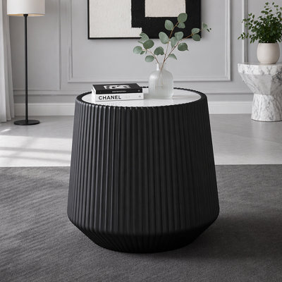 End Table, Round-shaped Side Table for Living Room