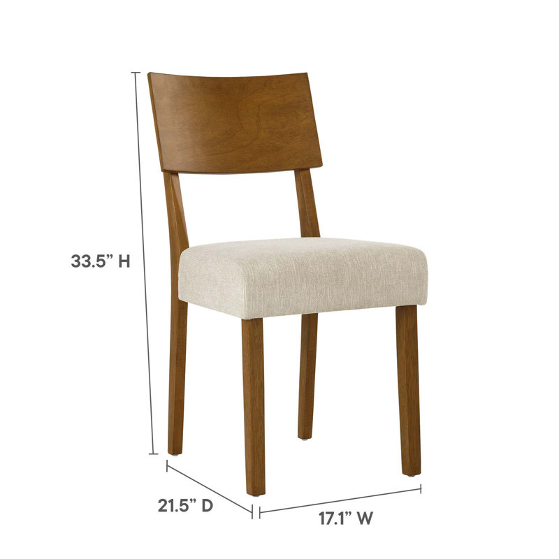 Modway Pax Fabric Side Chair Dining Chair, Acorn