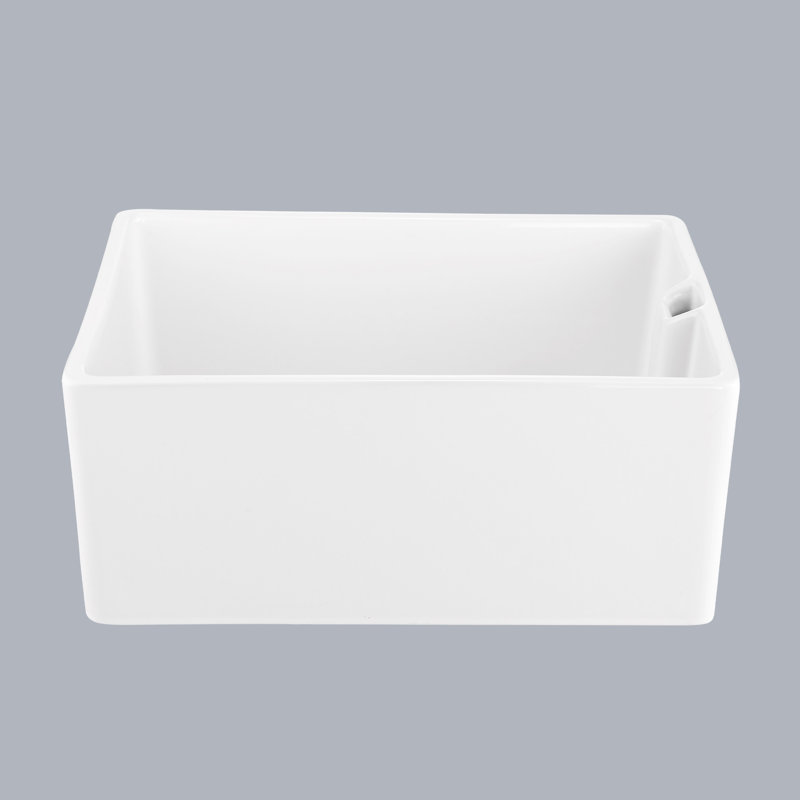 23.6" L X 18" W Ceramic Sink In White - , Stain-, Functional Kitchen To Scratches And Stains, Smooth Easy Clean