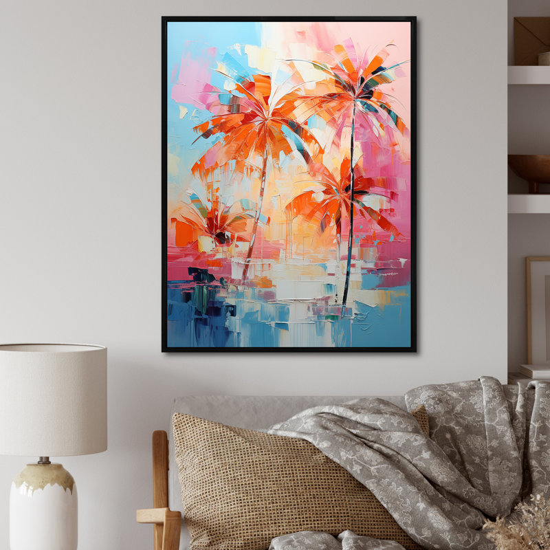 Floral Wall Art Living Room, H 40 po x l 30 po x P 1,5 po, Cadre flottant noir