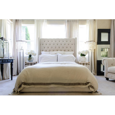 Chelsea Tall Panel Bed Headboard In Seashell by Aria Designs