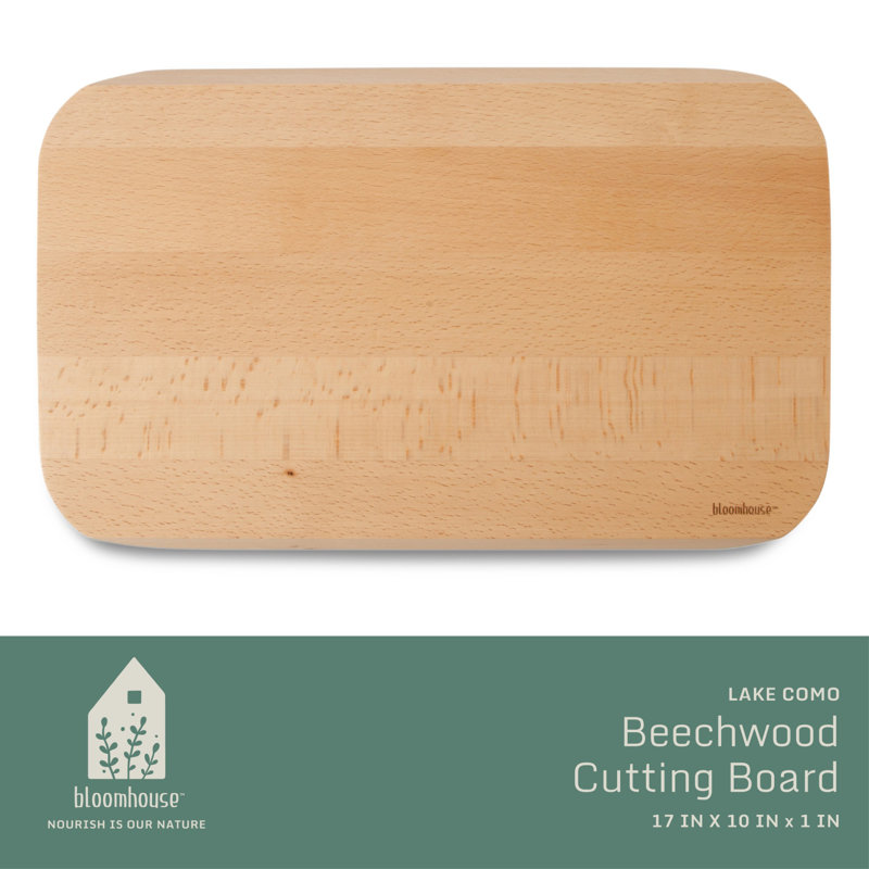 Bloomhouse 24 X 16" Made in Lake Como, Italy Oil Coated Italian Beech Wood Cutting Board - Extra Large, 16" x 10" x 1"