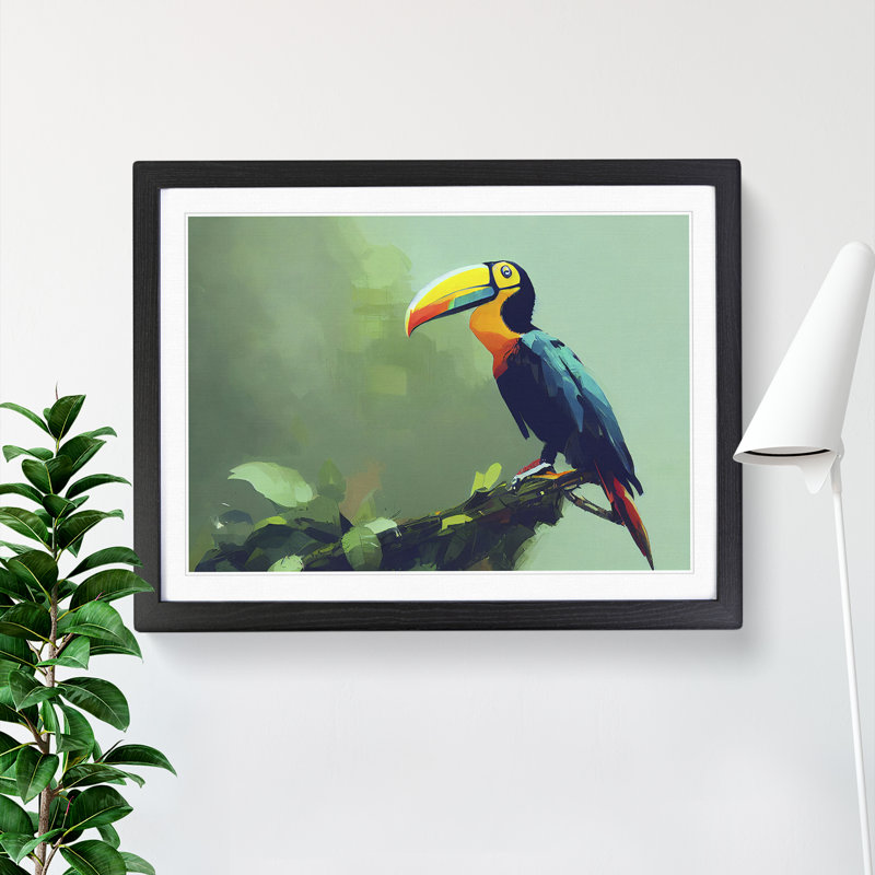 Toucan Bird Vol.3 1 Piece Single Picture Frame Wall Art, 34cm H x 46cm W x 2cm D, Black Framed