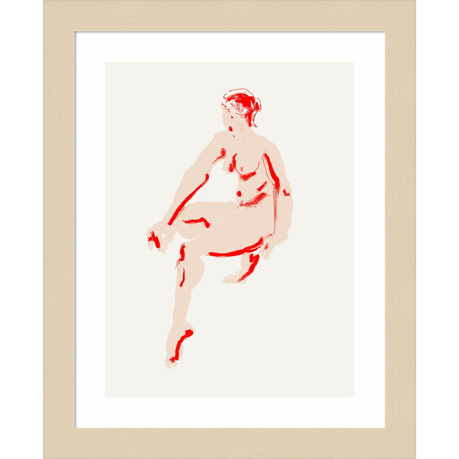 Henn "Naked Woman" Print, Brown, 13" H x 11" W